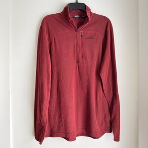 Eddie Bauer Deep Red Quarter-Zip Pullover